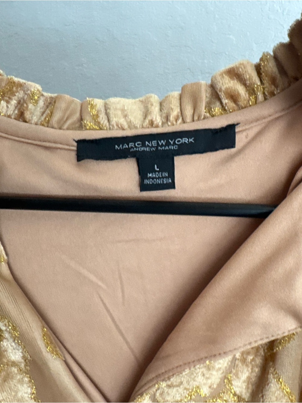 Marc New York Gold-Tone Floral Velvet Peasant Blouse - Picture 3 of 3